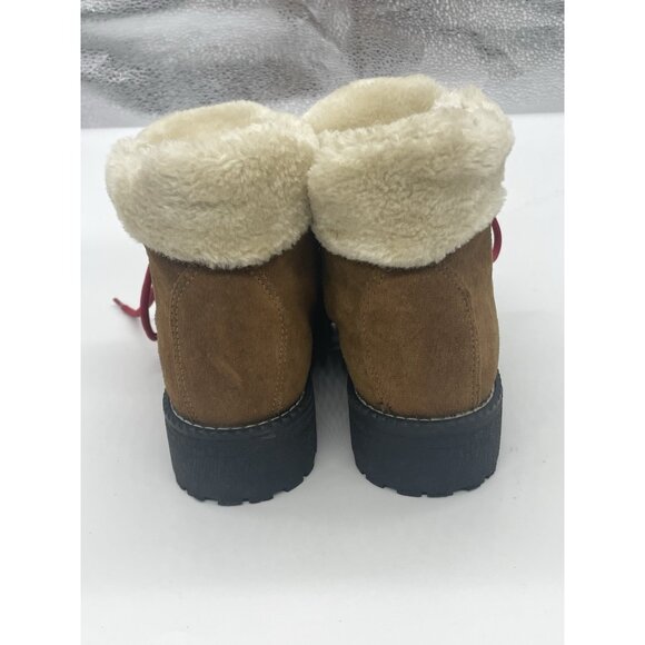 J. Crew Nordic Boots Suede Leather Beige Brown Size 8 M Hiking Casual Shearling - Picture 6 of 8